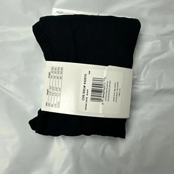 Hanes Style Essentials Opaque Shaper Tights Size S/M Black Control Top New - Picture 2 of 5
